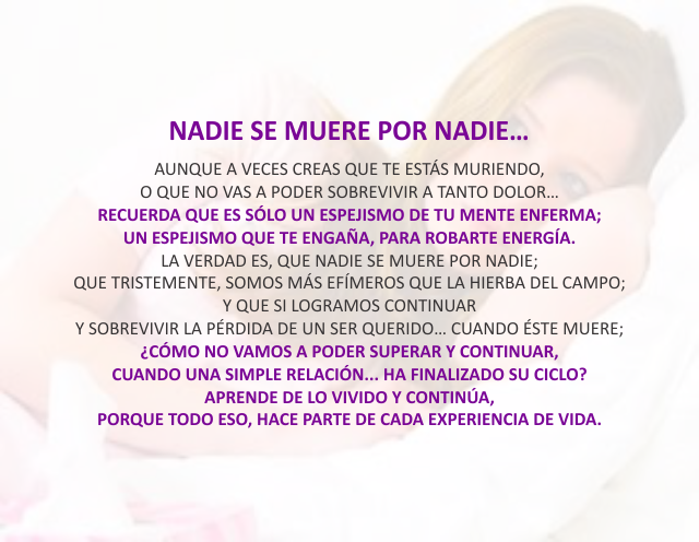 Nadie se muere por nadie... Agosto 30 de 2012